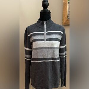 Jones New York Sport- Women’s Pullover 1/4 Zip Sweater in XL in Greys